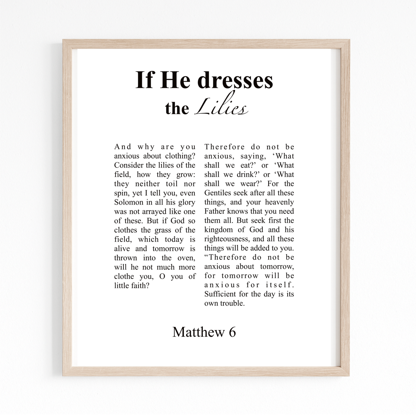 Set of 3 Christian Wall Art Prints – “God is in Control” & “If He Dresses the Lilies” – Printable Bible Verse Decor