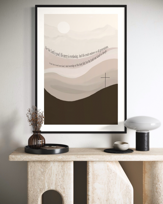 Psalm 99 & 100 Wall Art – Christian Printable Poster | Scripture Digital Download