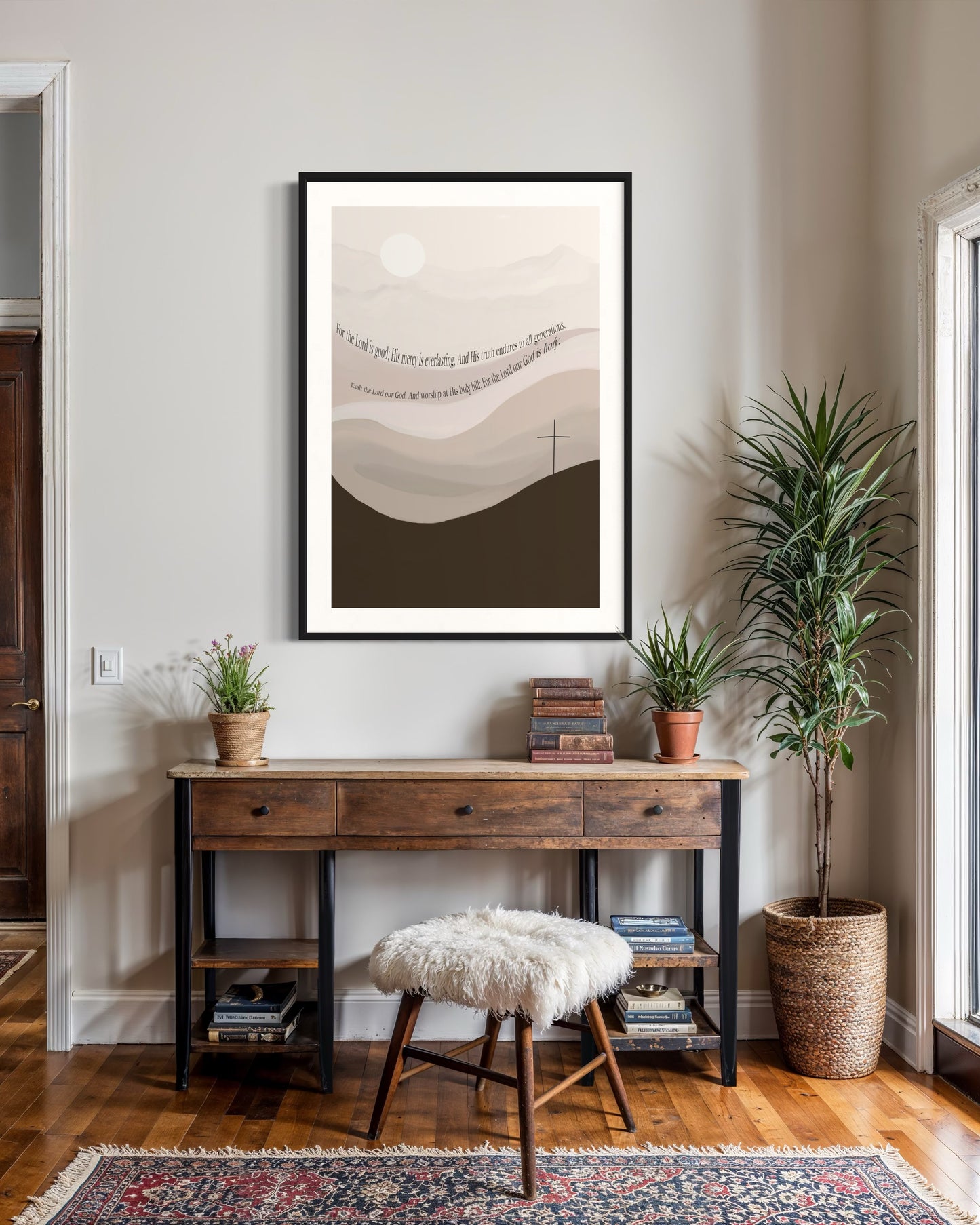 Psalm 99 & 100 Wall Art – Christian Printable Poster | Scripture Digital Download