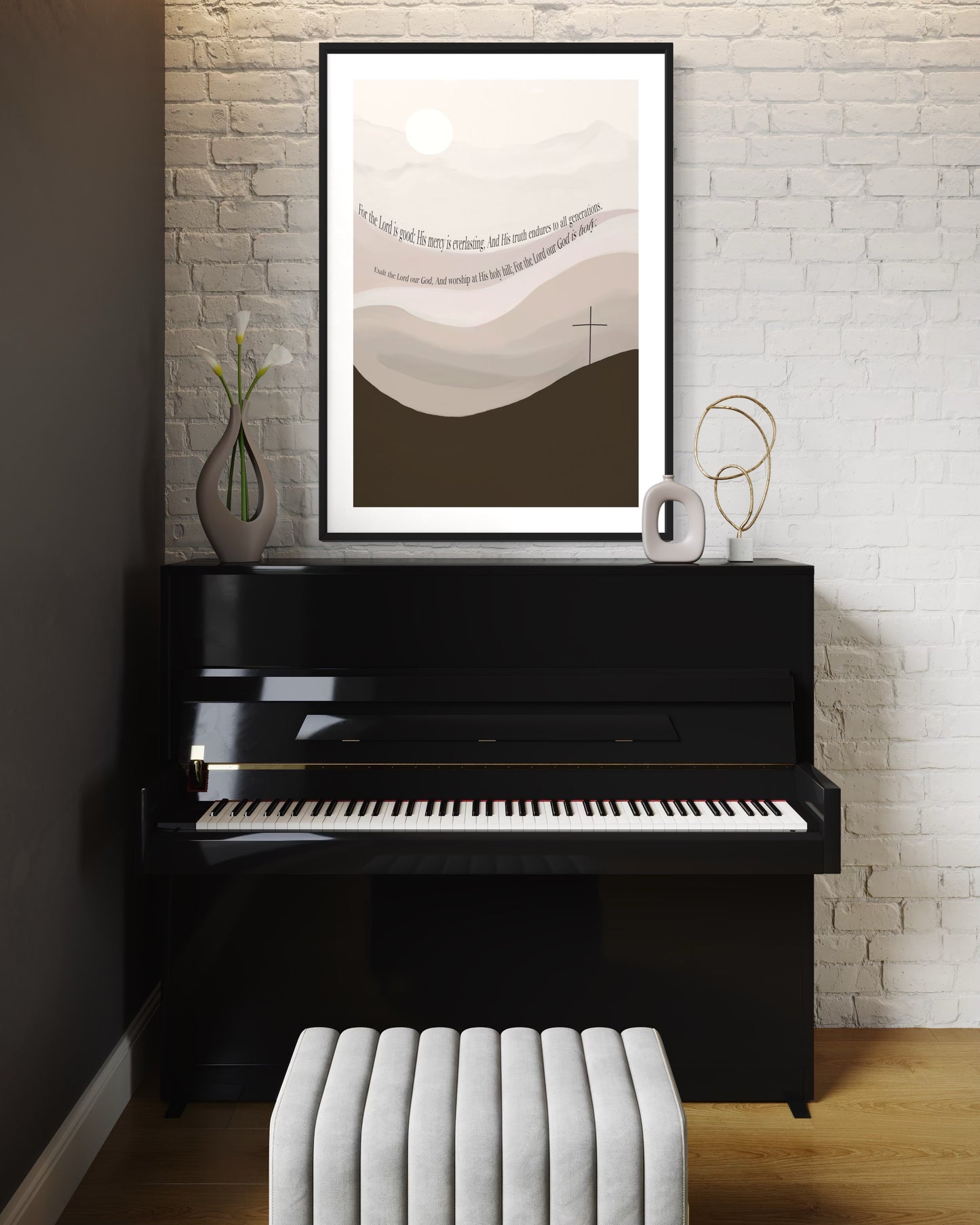 Psalm 99 & 100 Wall Art – Christian Printable Poster | Scripture Digital Download