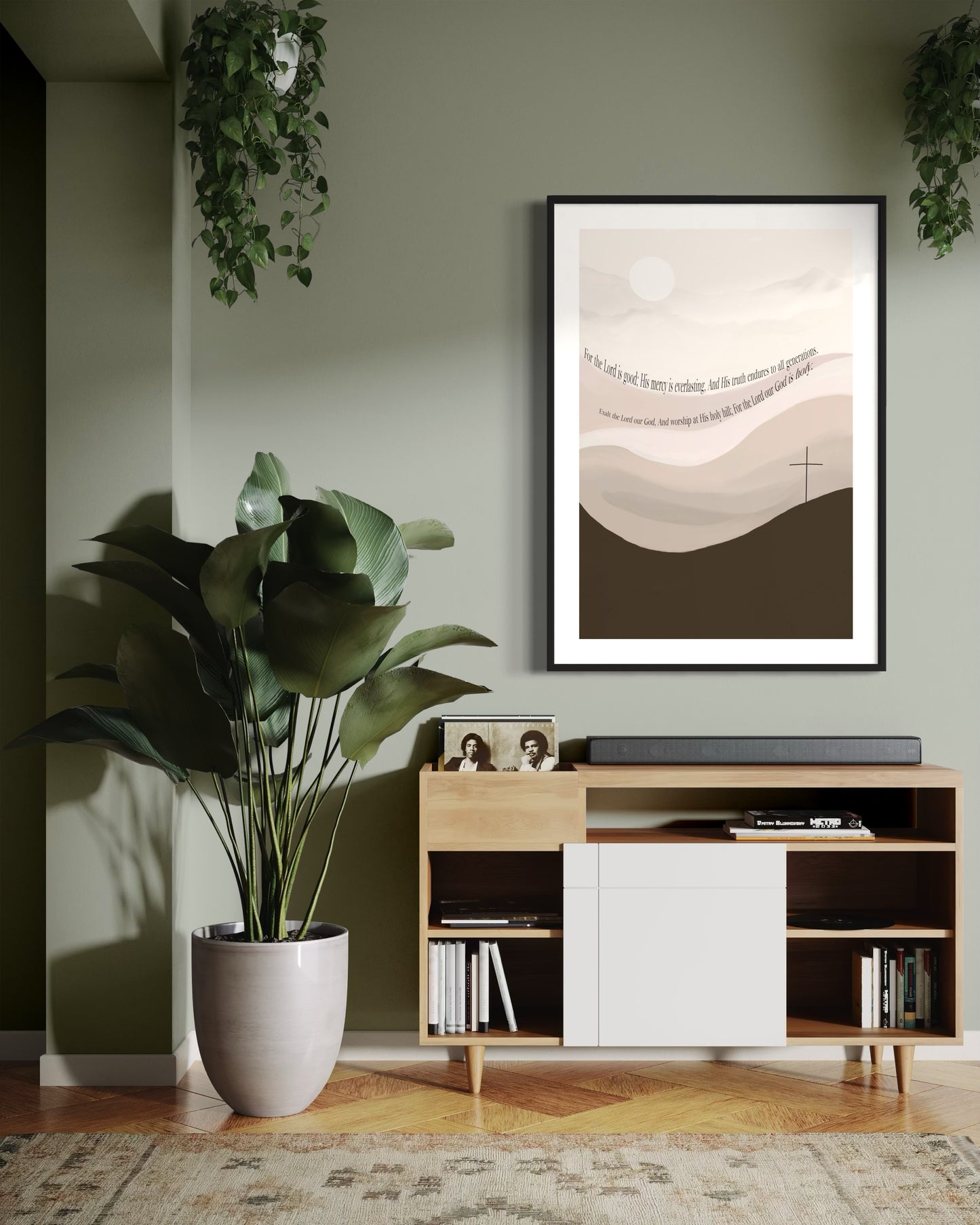 Psalm 99 & 100 Wall Art – Christian Printable Poster | Scripture Digital Download