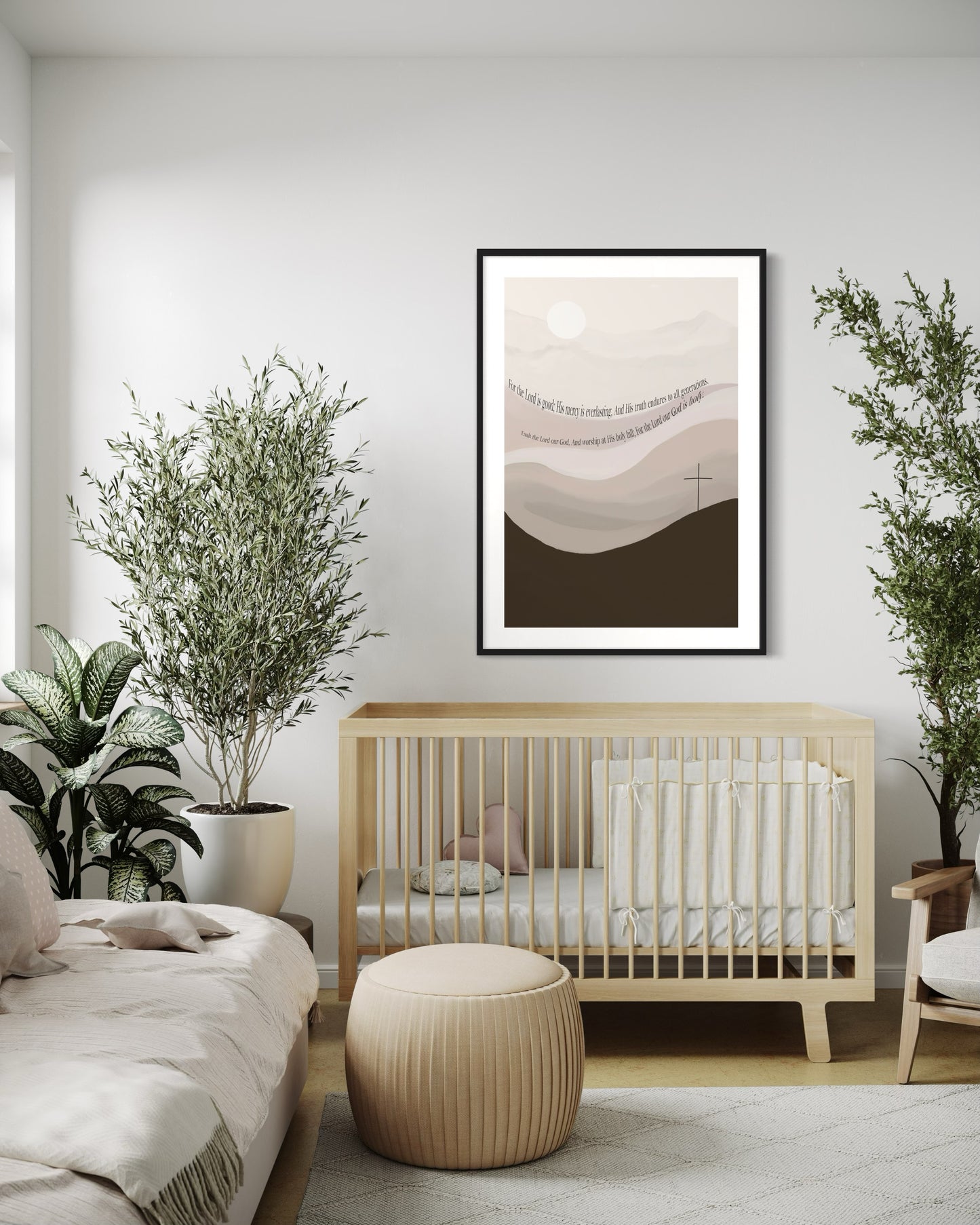 Psalm 99 & 100 Wall Art – Christian Printable Poster | Scripture Digital Download