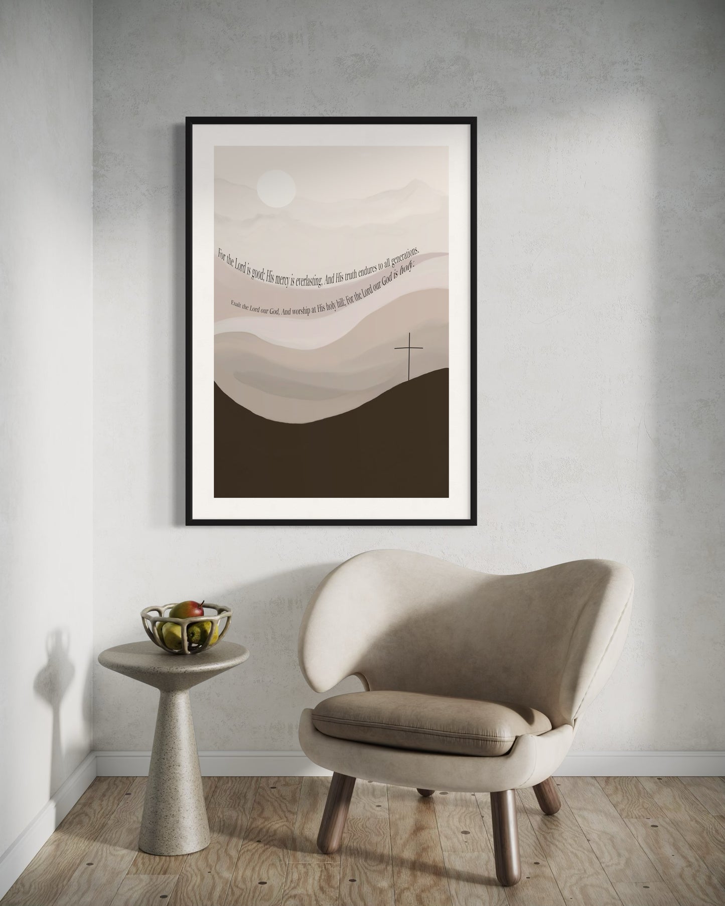 Psalm 99 & 100 Wall Art – Christian Printable Poster | Scripture Digital Download